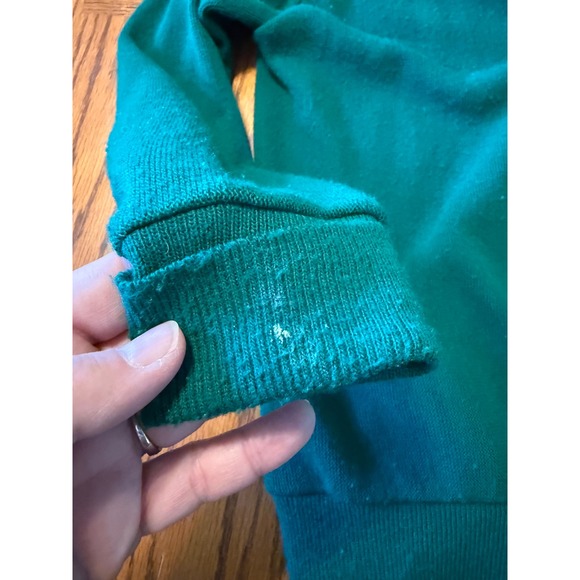Vtg Izod Green Cardigan Sweater Mens Size Large Button Up V Neck Distressed - Picture 7 of 7